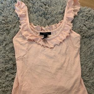 Forever 21 pink tank top with lettuce edging